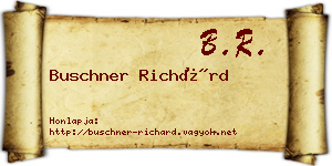 Buschner Richárd névjegykártya